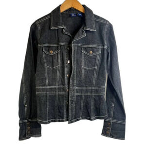 SO GSJC Black Structured Denim Jean Jacket‎ Size Medium